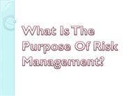 What Is The Purpose Of Risk Management?