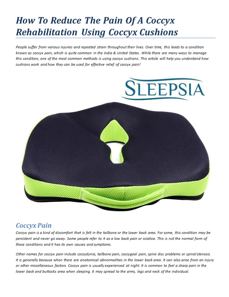 PPT How To Reduce The Pain Of A Coccyx Rehabilitation Using Coccyx Cushions PowerPoint