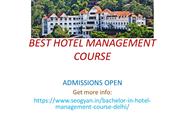 BEST HOTEL MANAGEMENT COURSE