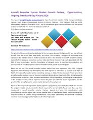 Aircraft Propeller System Market: Drivers and Challenges