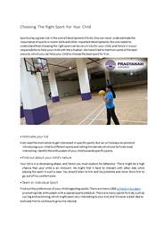 Choosing The Right Sport For Your Child