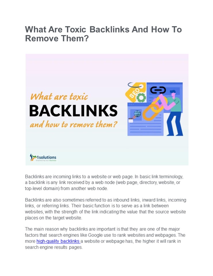 What Are Toxic Backlinks And How To Remove Them?