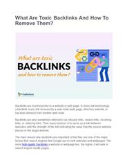 What Are Toxic Backlinks And How To Remove Them?
