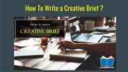 How To Write a Creative Brief ?