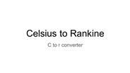 Celsius to Rankine Conversion