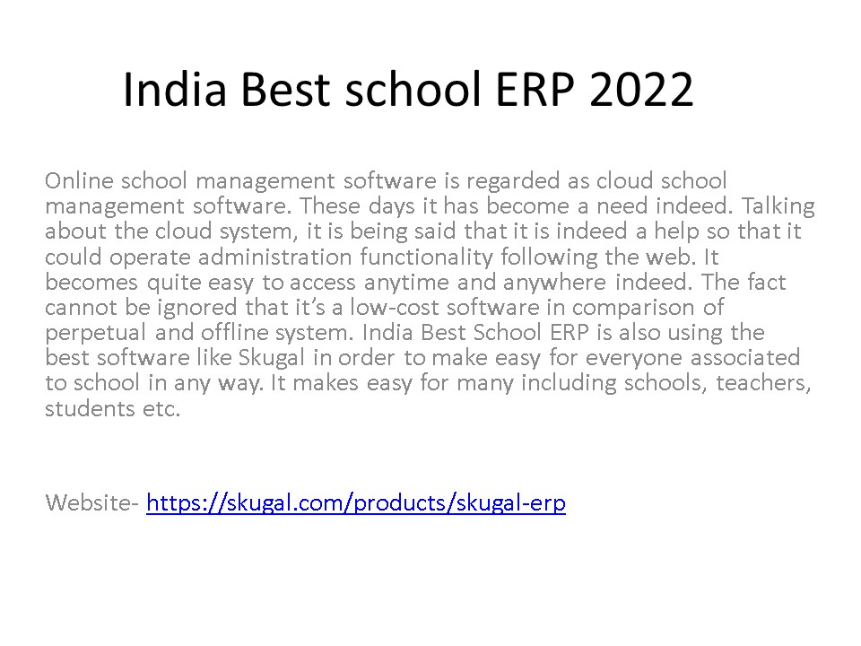 India Best school ERP 2022