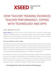 How Teacher Training Apps Enhances Teacher Performance