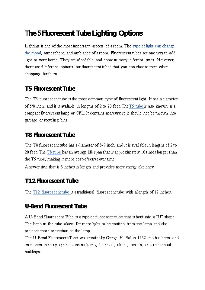 The 5 Fluorescent Tube Lighting Options