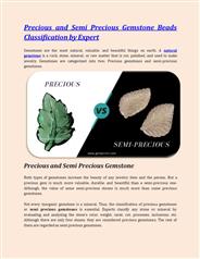 Precious and Semi Precious Gemstone Beads Classification by Expert