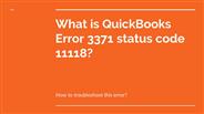 What is QuickBooks Error 3371 status code 11118