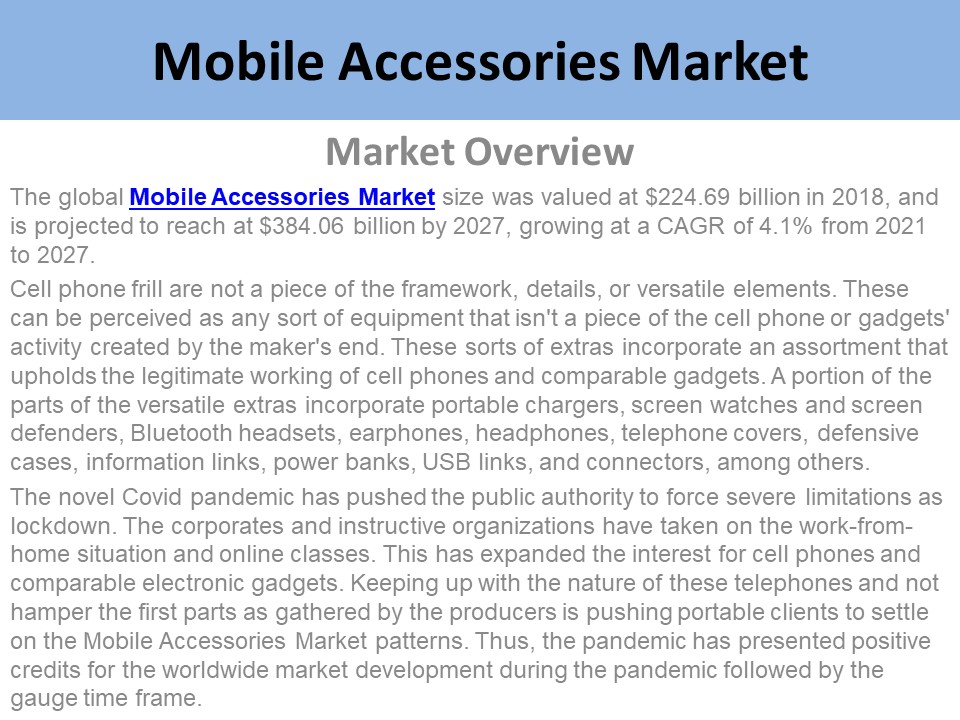 Mobile Accessories Market Report