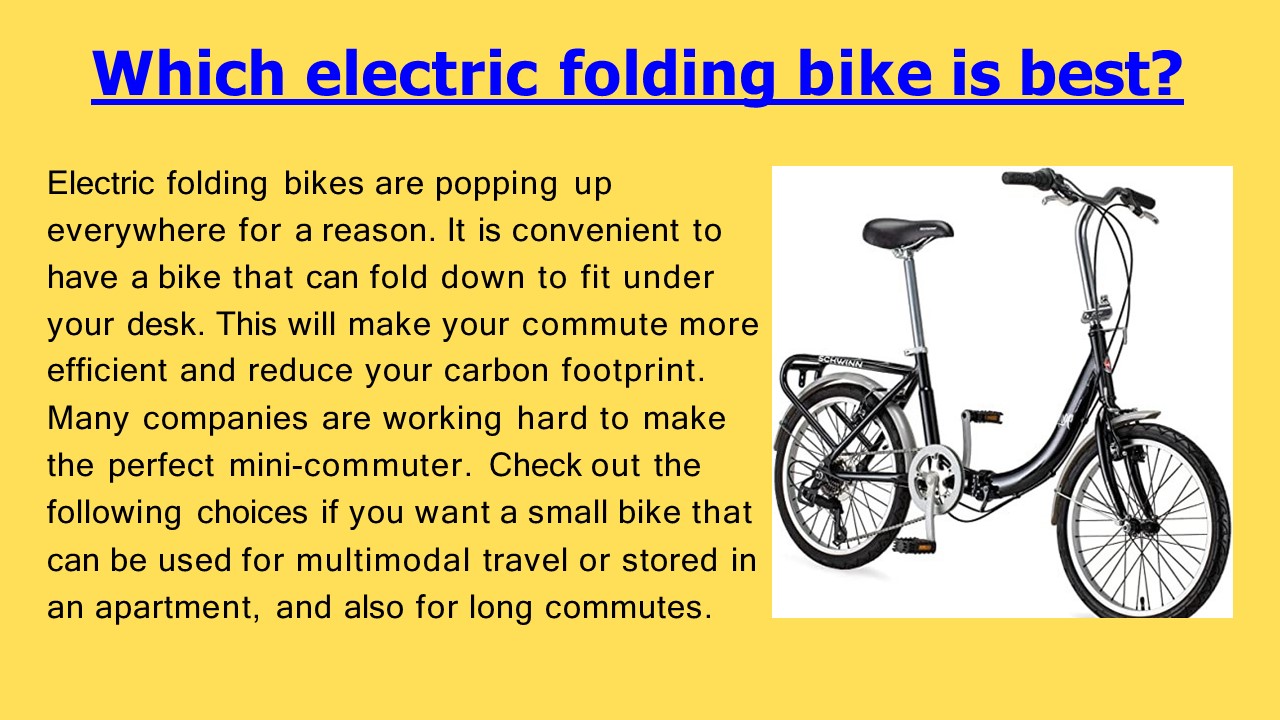 Which electric folding bike is best?