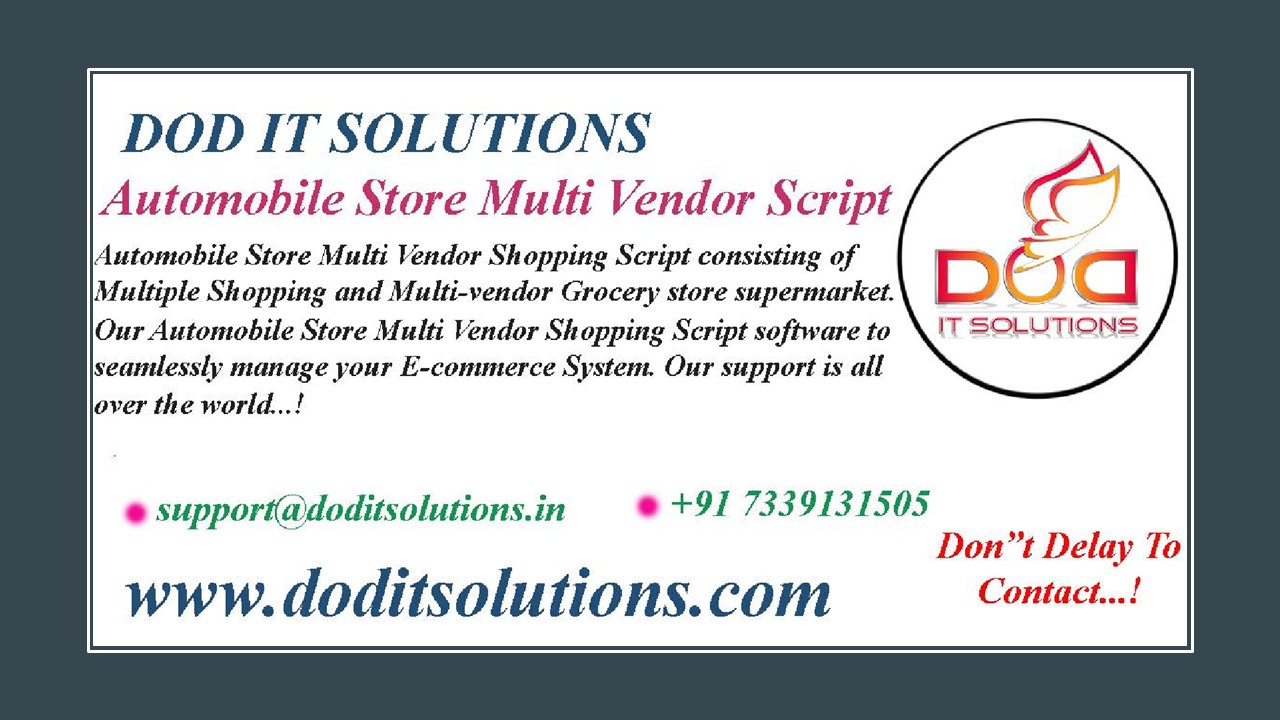 Online Automobile Store Multi Vendor System - DOD IT SOLUTIONS