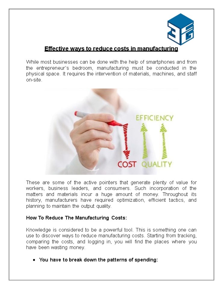 Effective ways to reduce costs in manufacturing presentation | free to ...