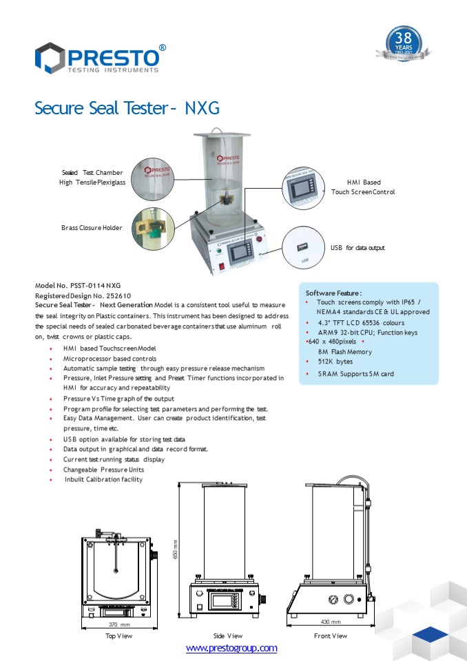 PPT Best Secure Seal Tester use for the seal integrity of glass and