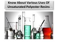 Various uses of unsaturated polyester resins