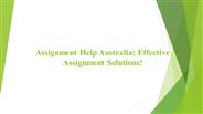 Assignment Help Australia Effective Assignment Solution