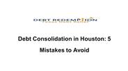 Debt consolidation in Houston