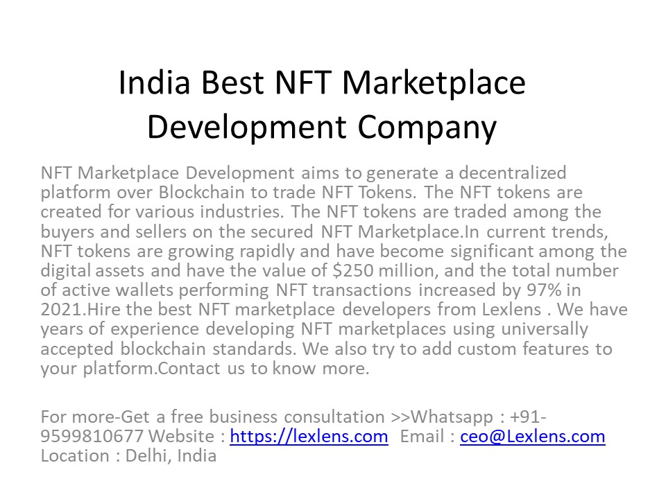 India Best NFT Marketplace Development Company