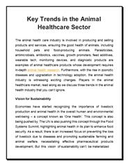 Key Trends in the Animal Healthcare Sector