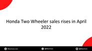 Honda Two Wheeler sales rises in April 2022