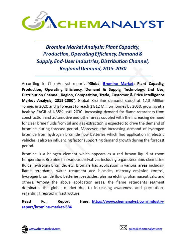 Bromine Market Analysis Reports, 2030 | ChemAnalyst