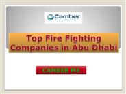 Top Fire Fighting Companies in Abu Dhabi