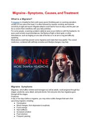 Migraine - Symptoms, Causes, and Treatment