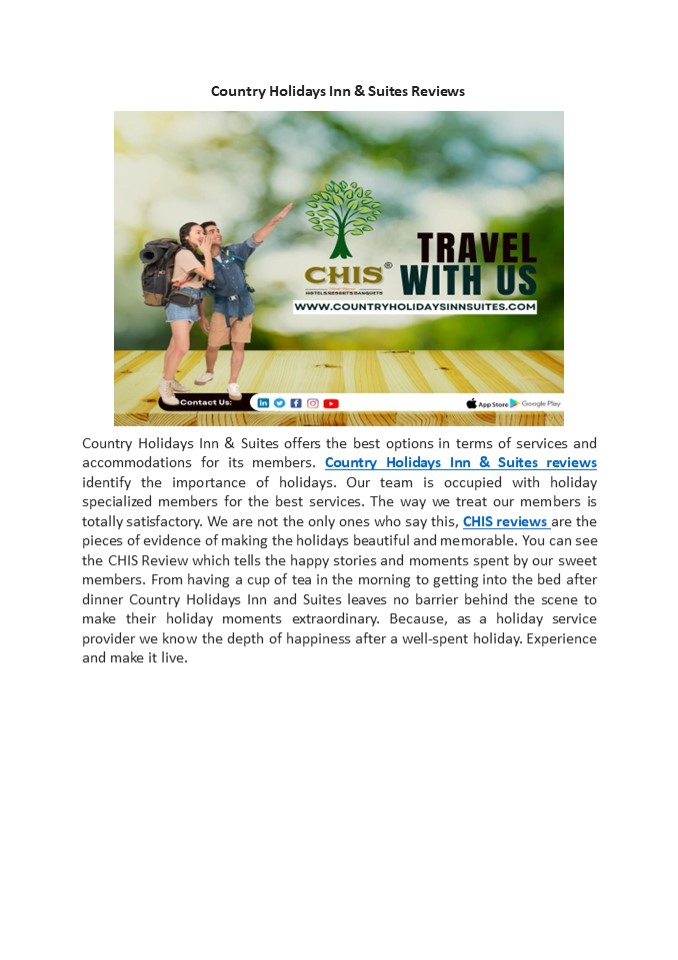 Country Holidays Inn & Suites Reviews