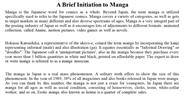 A Brief Initiation to Manga