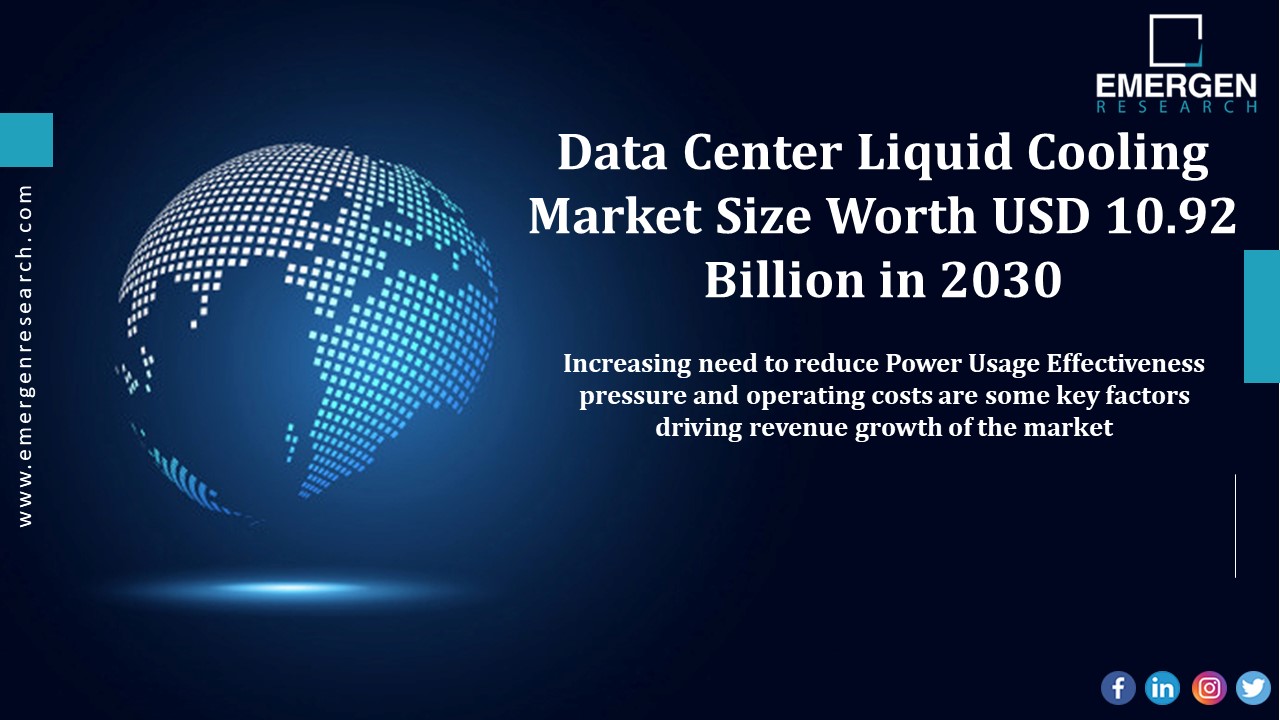 Data Center Liquid Cooling Market Size Worth USD 10.92 Billion in 2030