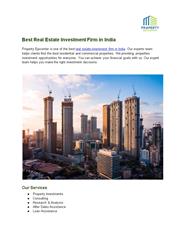 Best Real Estate Investment Firm in India