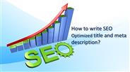 How to write SEO   Optimized title and meta description?