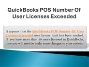 QB Point Of Sale Number Of User Licenses Exceeded