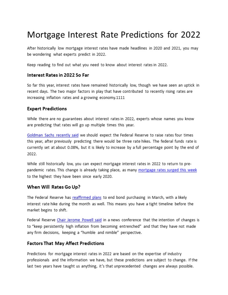 PPT mortgage interest rates predictions in 2043 PowerPoint