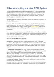 5 Reasons to Upgrade Your RCM System