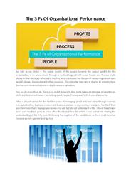 The 3 Ps Of Organisational Performance - Miind My Miind