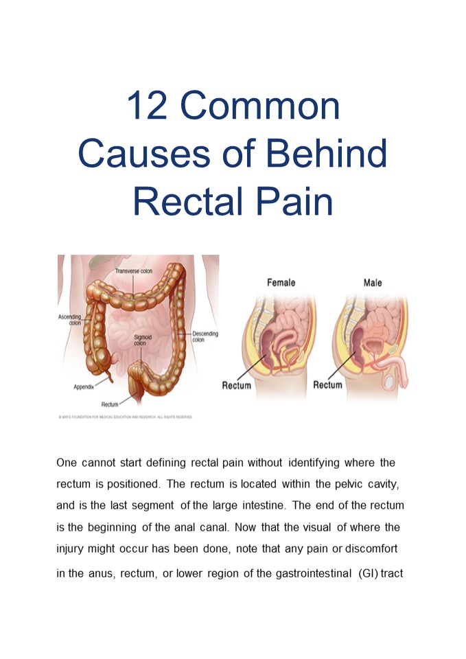 12 Common Causes of Behind Rectal Pain