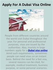 Apply For A Dubai Visa Online
