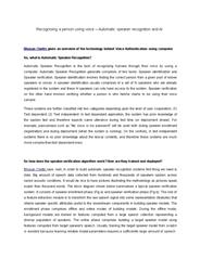 Automatic speaker recognition overview by Bhusan Chettri