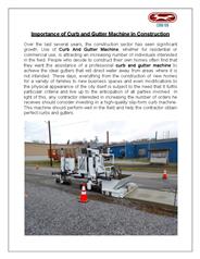 Importance of Curb and Gutter Machine in Construction