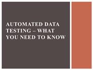 Automated Data Testing