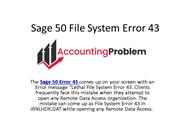 Sage 50C File system error 43