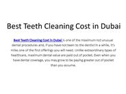 Best Teeth Cleaning Cost in Dubai