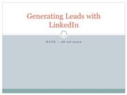 Lead Generation With LinkedIn