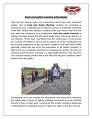 Curb and gutter machine advantages