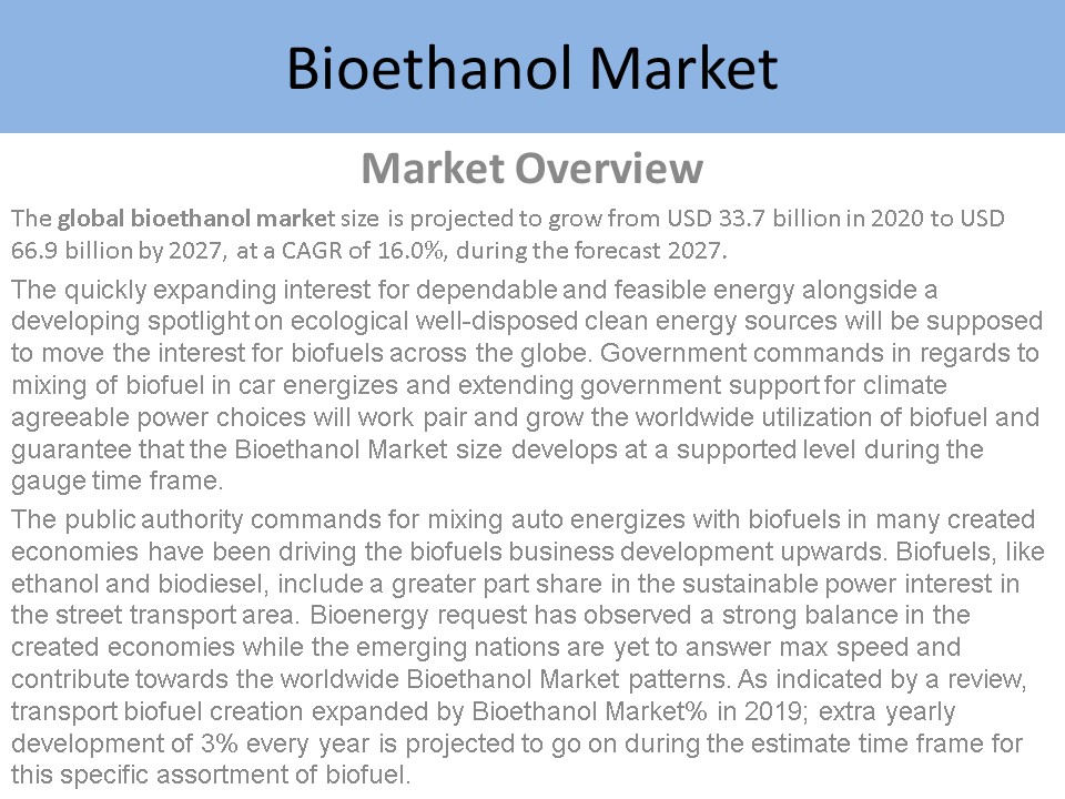 Bioethanol Market Research Report