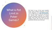 What is Pot Limit in Poker Games?