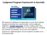 Lodgment Program Framework in Australia