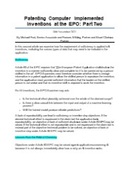 Patenting Computer Implemented Inventions at the EPO: Part Two